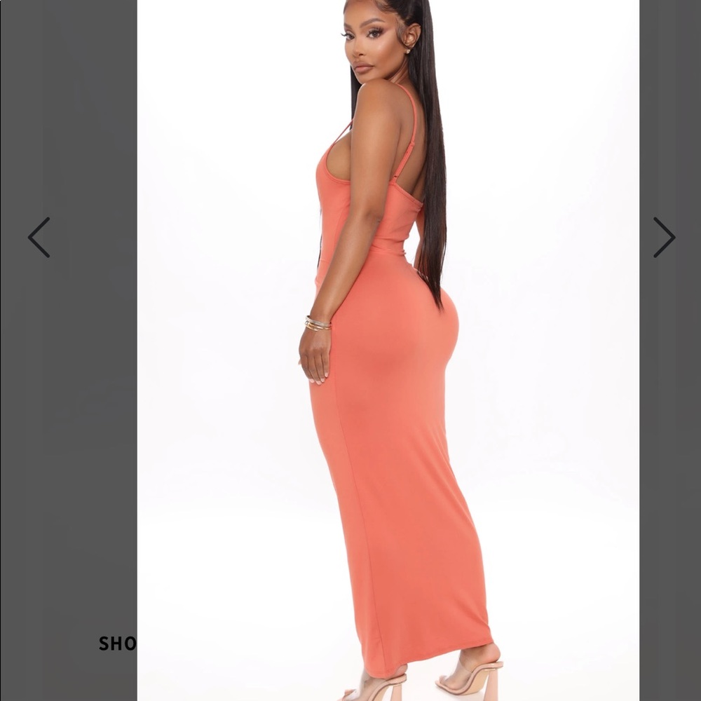 Feel Your Best Ruched Maxi Dress - Rust - Picture 2 of 9